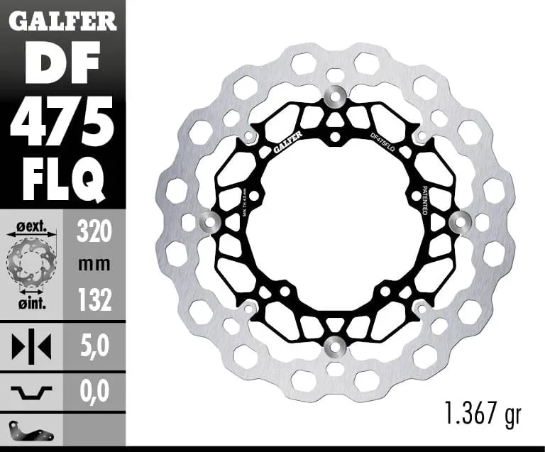 Galfer Disco Freno Anteriore Cubiq Floating (c. Steel) 320x5mm Yamaha Yzf 600 R-6 2017-DF475FLQ-270010