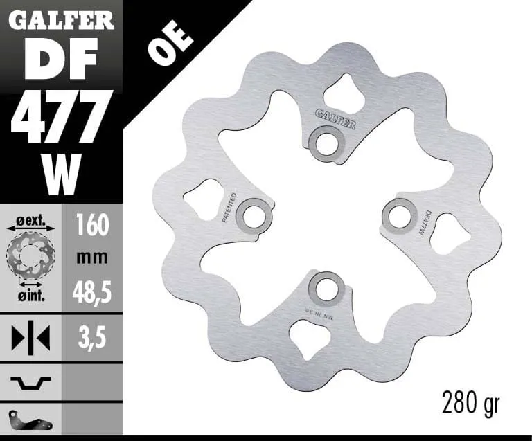 Galfer Disco Freno Anteriore Wave Fixed 160x3,5mm Yamaha Yfs 200 R Blaster 2003-DF477W-268951