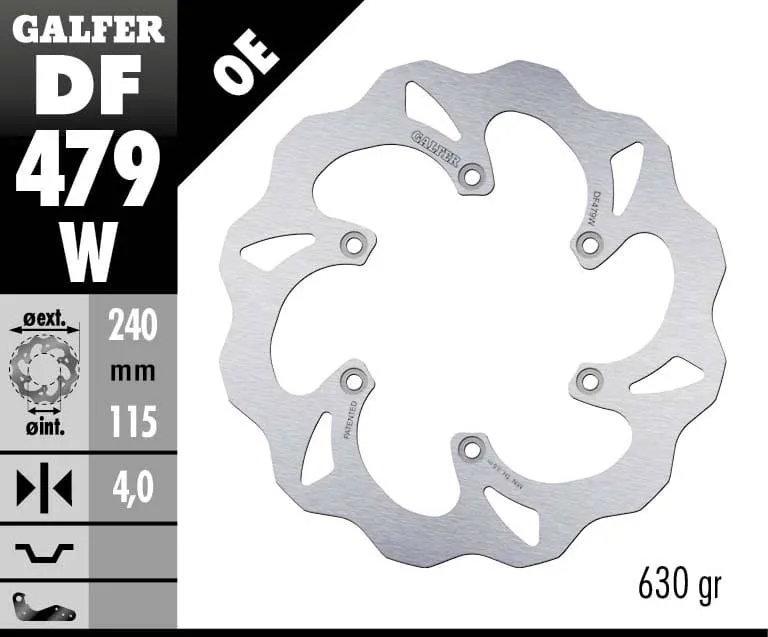 Galfer Disco Freno Posteriore Wave Fixed 240x4mm Rieju Marathon 250 2009-DF479W-272650