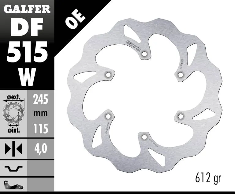 Galfer Disco Freno Posteriore Wave Fixed 245x4mm Fantic Xx 125 2t 2020-DF515W-271269