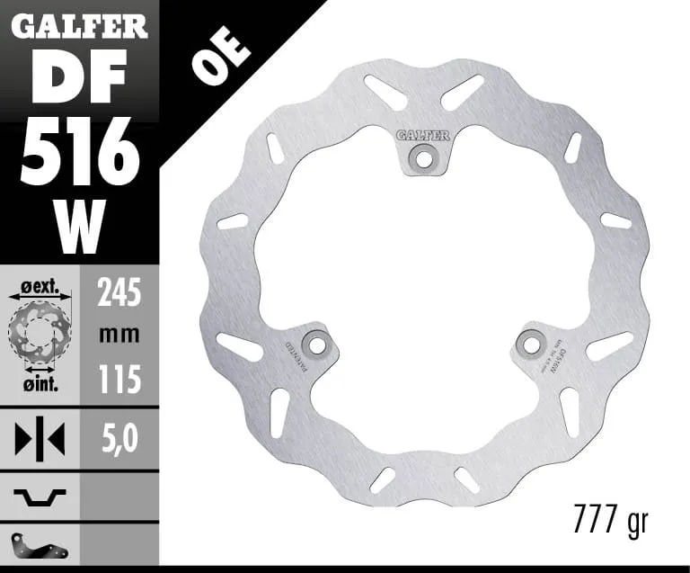 Galfer Disco Freno Posteriore Wave Fixed 245x5mm Yamaha X - Max 125 Abs 2015-DF516W-273120