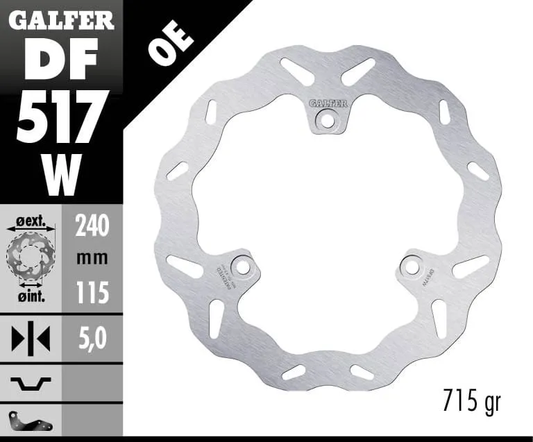 Galfer Disco Freno Posteriore Wave Fixed 240x5mm Yamaha X - Max 125 2015-DF517W-273119