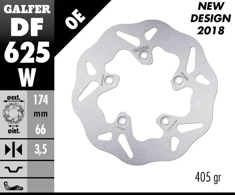 Galfer Disco Freno Posteriore Wave Fixed 174x3mm Italjet Dragster 50 1998-DF625W-271994