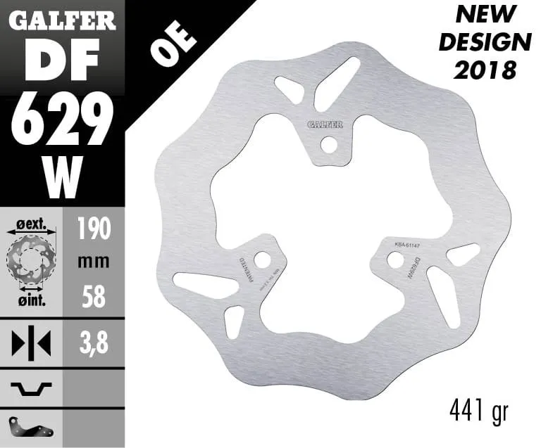 Galfer Disco Freno Anteriore Wave Fixed 190x3.8mm Aprilia Compay 2002-DF629W-265589