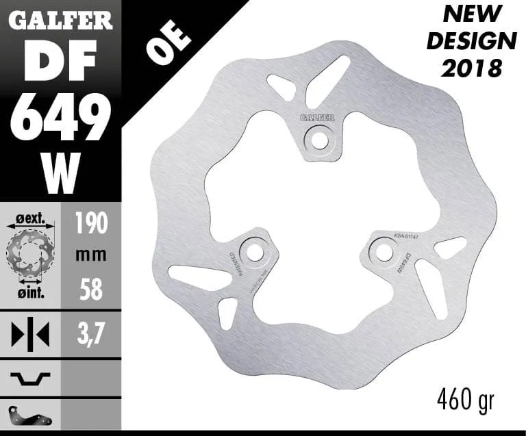 Galfer Disco Freno Anteriore Wave Fixed 190x3,8mm Atala Hacker Lc 1999-DF649W-265744