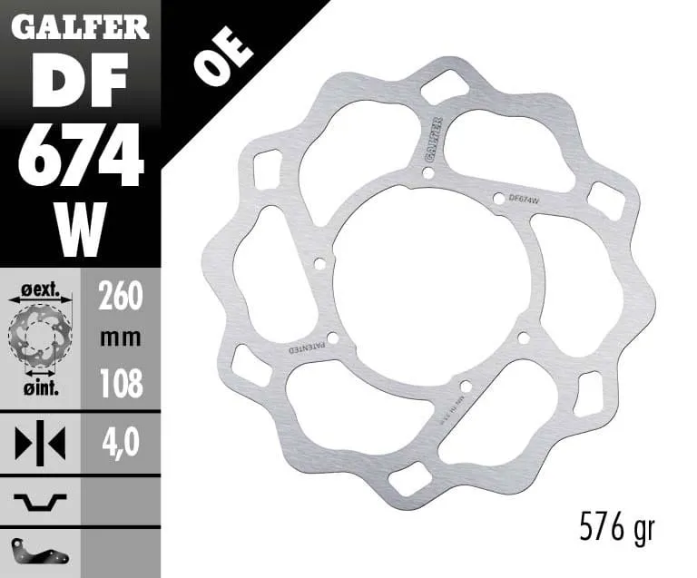 Galfer Disco Freno Anteriore Wave Fixed 260x4mm Beta Ar-t 2003 > 2004-DF674W-265788