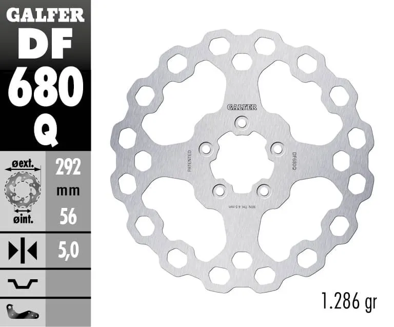 Galfer Disco Freno Anteriore Cubiq Fixed 292x5mm Harley Davidson Fxdl Low Rider 2000-DF680Q-269157