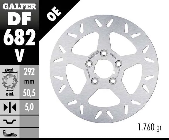 Galfer Disco Freno Anteriore Round Fixed 292x5mm Harley Davidson Fx Series 1984 > 1986-DF682V-282183