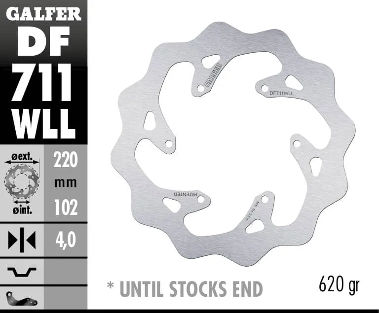 Galfer Disco Freno Posteriore Wave Fixed Solid 220x4mm Bmw Sport Enduro 450 2008-DF711WLL-273430