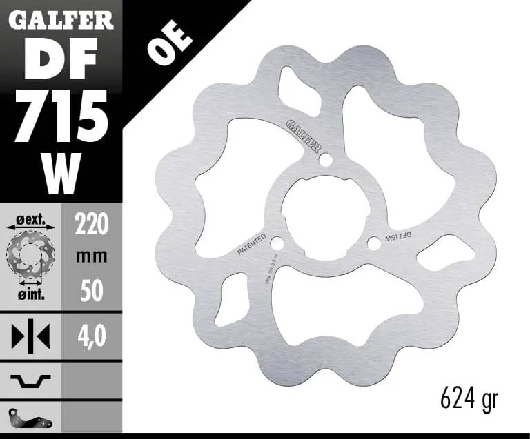 Galfer Disco Freno Posteriore Wave Fixed 220x4mm Suzuki Lt 250 Rf/rg/rh 1985 > 1987-DF715W-272891