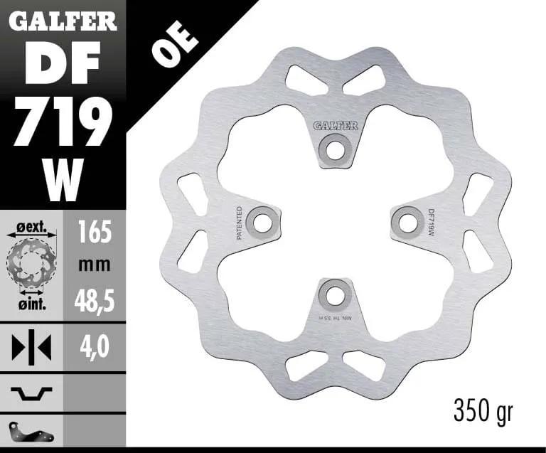 Galfer Disco Freno Anteriore Wave Fixed 164,5x4mm Bombardier 4 Wheels Traxter 500 Xl / Xt 2000-DF719W-265996