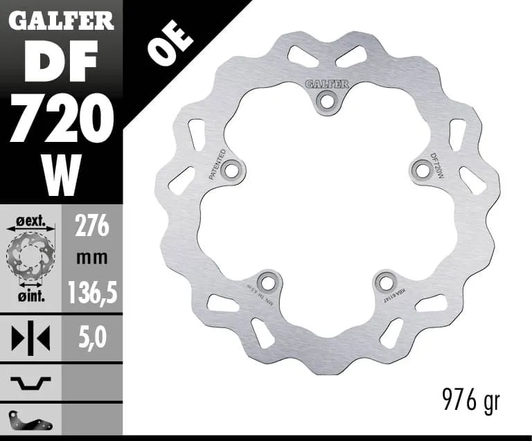 Galfer Disco Freno Posteriore Wave Fixed 276x5mm Bmw R 1200 Gs Lc 2013-DF720W-270967