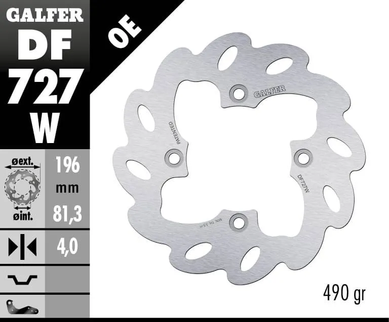 Galfer Disco Freno Posteriore Wave Fixed 196x4mm Bombardier 4 Wheels Traxter 500 Xl / Xt 2000-DF727W-271003