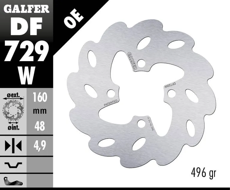 Galfer Disco Freno Posteriore Wave Fixed 160x4,9mm Yamaha Yfa 1b 125 Breeze (kit Yamaha Fr.) 1991-DF729W-273366
