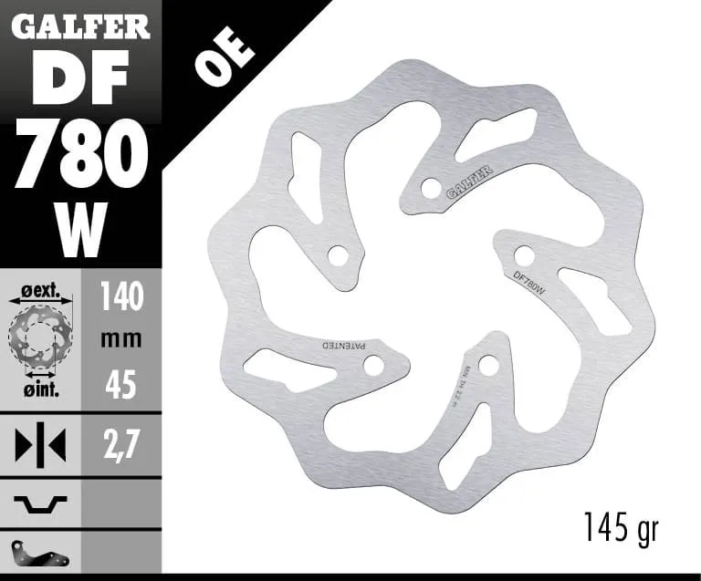 Galfer Disco Freno Posteriore Wave Fixed 140x2,7mm Ktm 50 Sx 2006 > 2013-DF780W-272184
