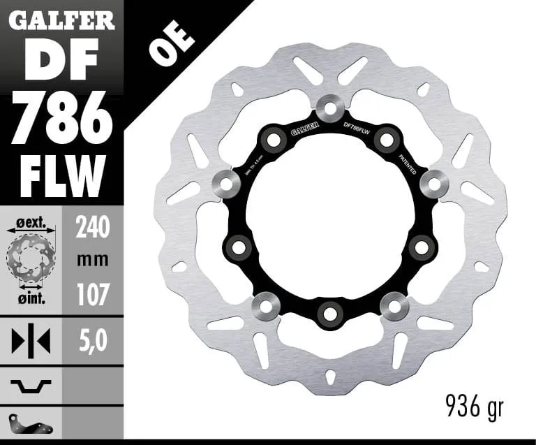 Galfer Disco Freno Posteriore Wave Floating (c. Steel) 240x5mm Ktm Supermoto 950 2005-DF786FLW-272355