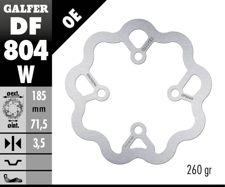 Galfer Disco Freno Anteriore Wave Fixed 185x3,5mm Beta Evo 80 Junior 2009-DF804W-265798