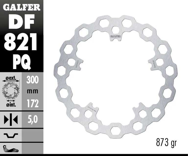 Galfer Disco Freno Anteriore Cubiq 300x5mm Harley Davidson Fxdl Dyna Low Rider 2014-DF821PQ-269195