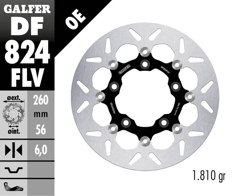 Galfer Disco Freno Posteriore Floating (c. Steel) 292x5,6mm Harley Davidson V-rod (hayes Caliper) 2002 > 2005-DF824FLV-273606