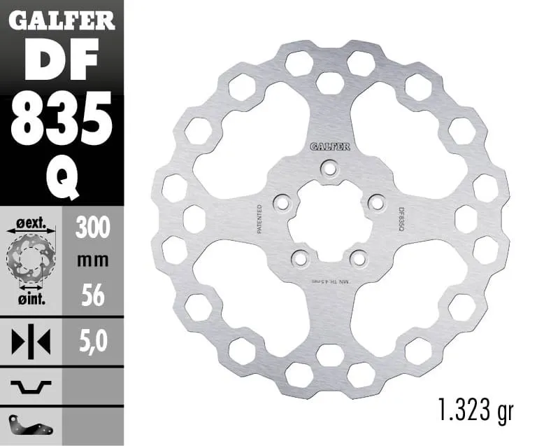 Galfer Disco Freno Anteriore Cubiq Fixed 300x5mm Harley Davidson Cvo Limited 2014-DF835Q-269148