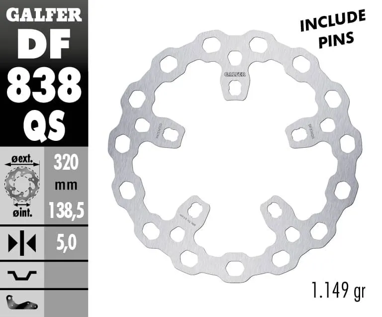 Galfer Disco Freno Anteriore Cubiq Fixed Oversized 320x5mm Harley Davidson Live Wire 2000-DF838QS-270143