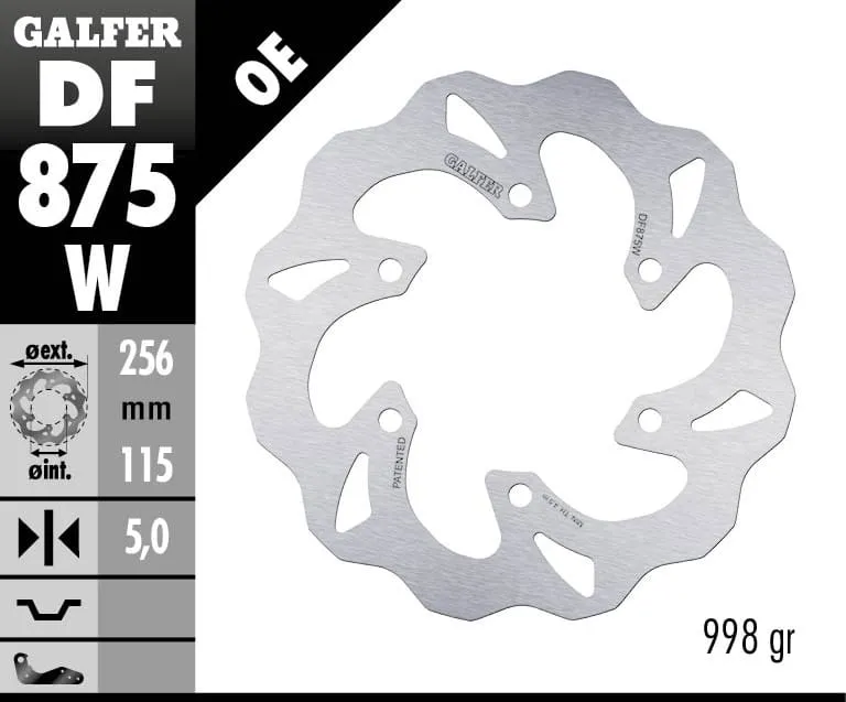 Galfer Disco Freno Posteriore Wave Fixed 256x5mm Triumph Trident 750 (right) 1993-DF875W-272966