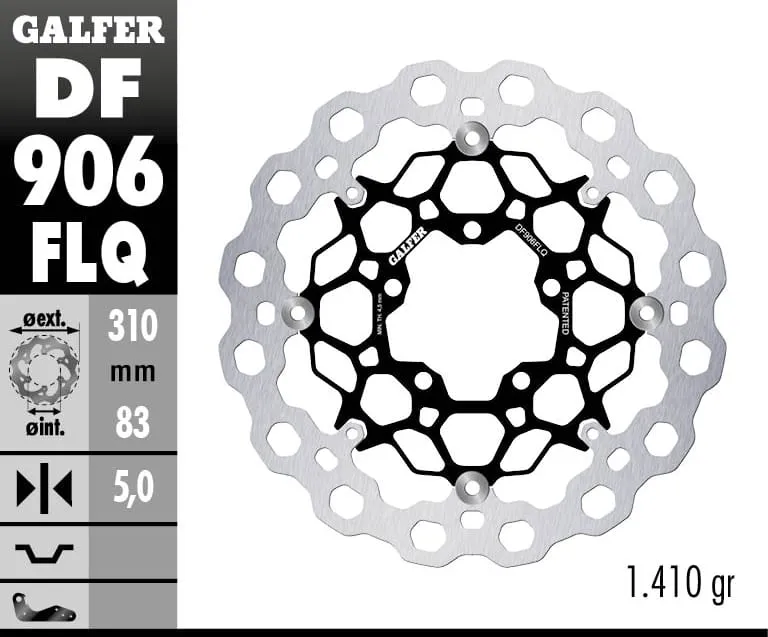 Galfer Disco Freno Anteriore Cubiq Floating (c. Steel) 310x5mm Triumph Daytona 675 R 2013-DF906FLQ-269890