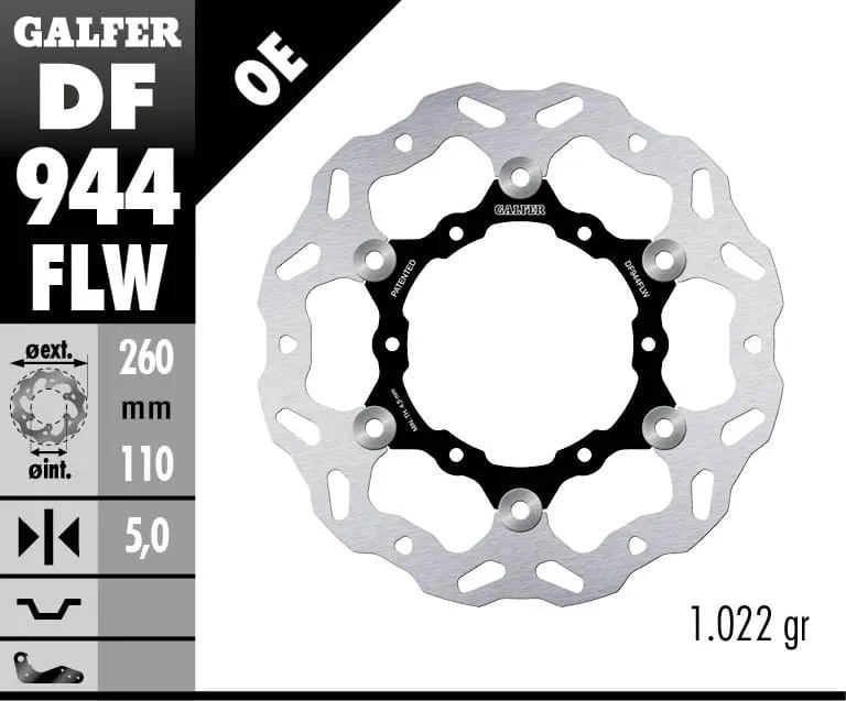Galfer Disco Freno Posteriore Wave Floating (c. Steel) 260x5mm Ktm 790 Adventure R / Rally 2020-DF944FLW-273987
