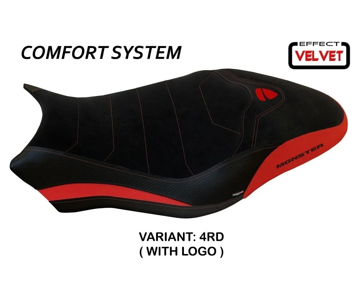 Rivestimento Sella Ovada 1 Velvet Comfort System Rosso (rd) T.i. Per Ducati Monster 797 2017 > 2020-DMN77O1-4RD-7-276326