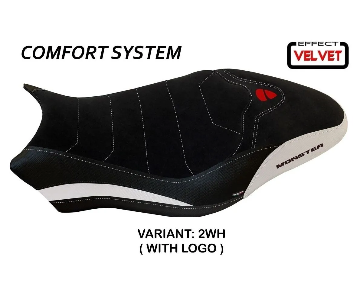 Rivestimento Sella Ovada 1 Velvet Comfort System Bianco (wh) T.i. Per Ducati Monster 821 2017 > 2020-DMN81O1-2WH-7-276396