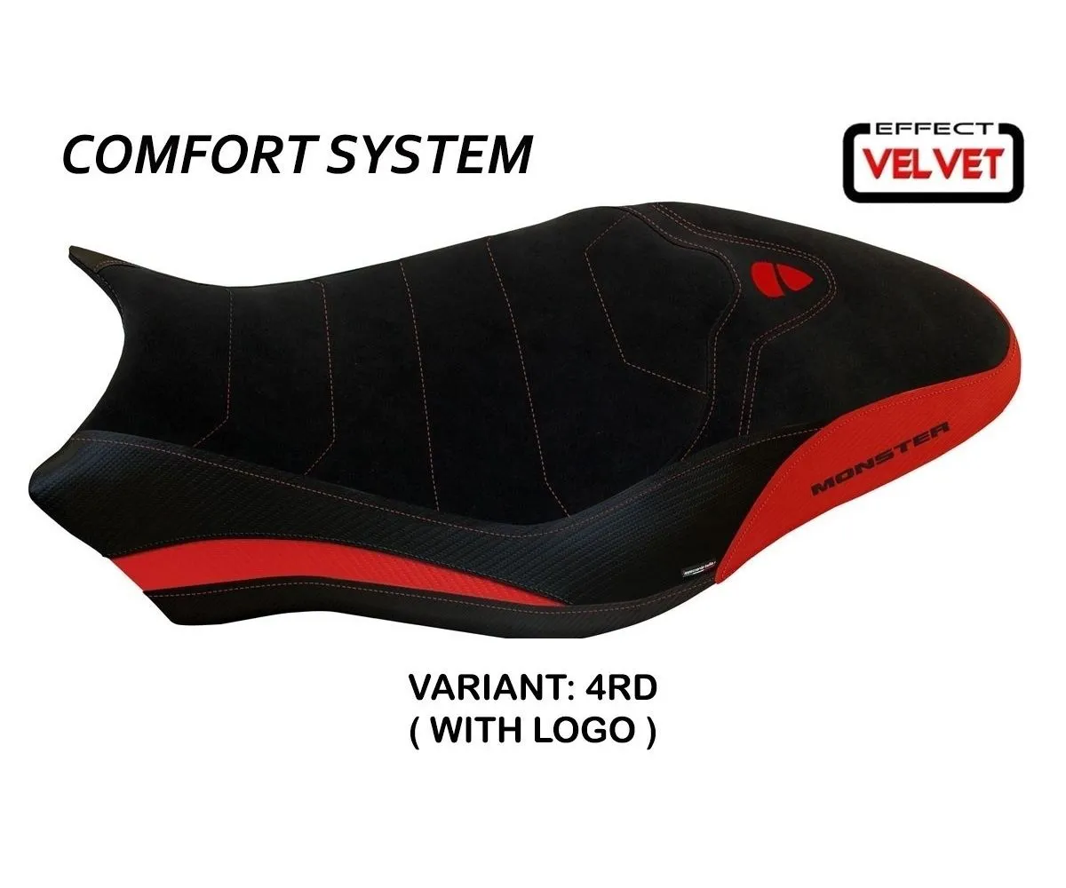 Rivestimento Sella Ovada 1 Velvet Comfort System Rosso (rd) T.i. Per Ducati Monster 1200 2017 > 2020-DMN81O1-4RD-7-276474