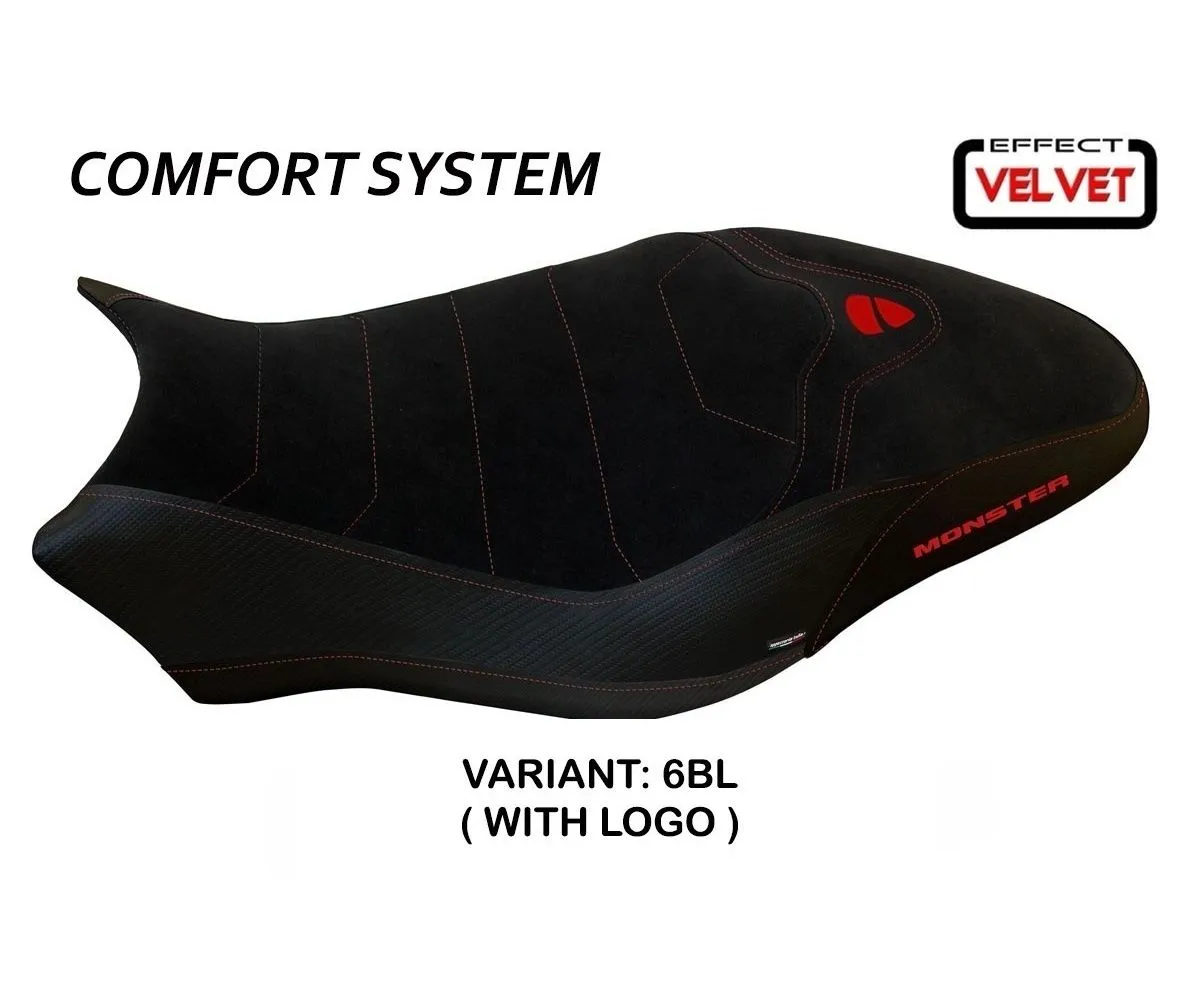 Rivestimento Sella Ovada 2 Velvet Comfort System Nero (bl) T.i. Per Ducati Monster 821 2017 > 2020-DMN81O2-6BL-7-276406