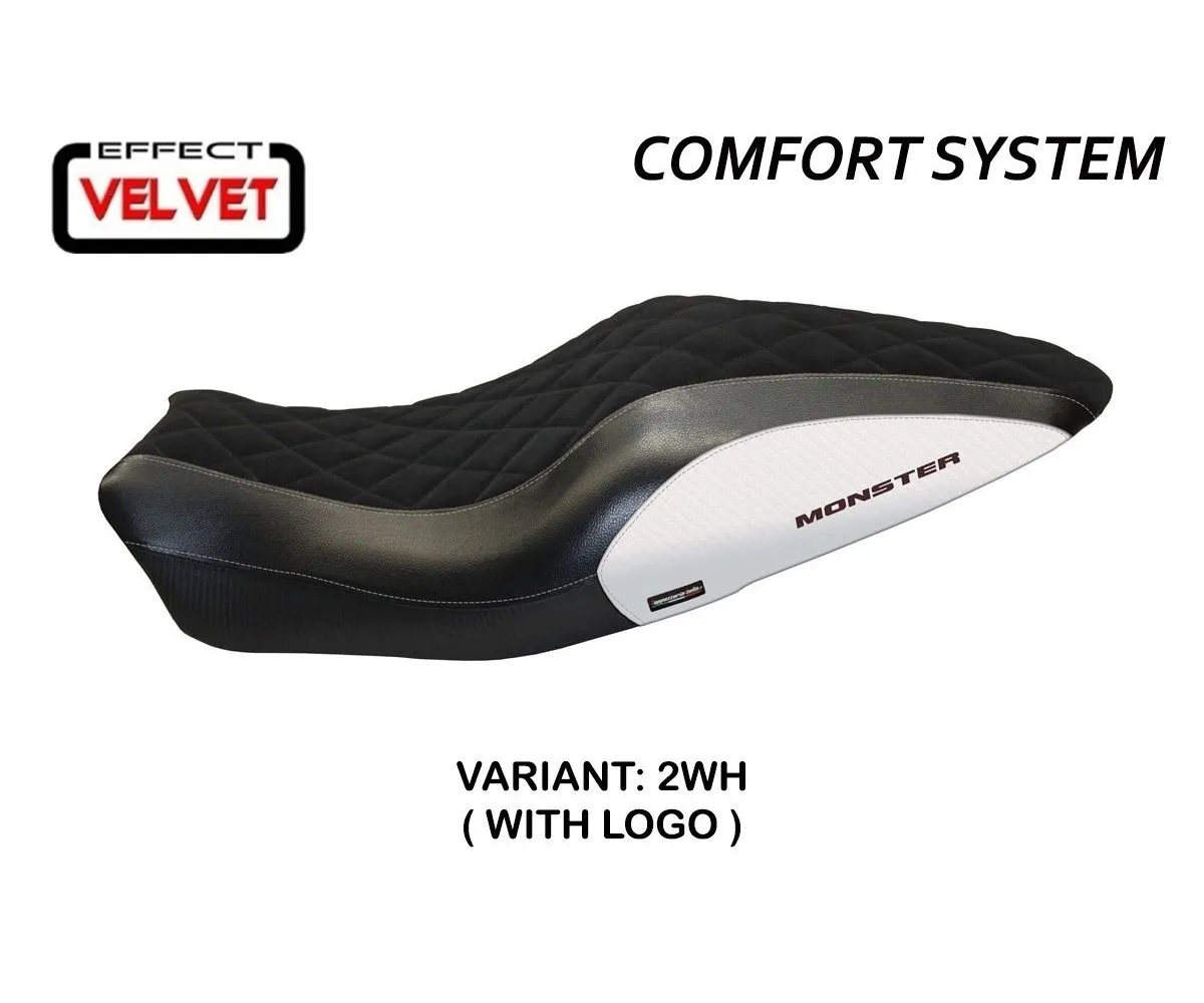 Rivestimento Sella Andorra Velvet Comfort System Bianco (wh) T.i. Per Ducati Monster 821 2014 > 2016-DMN821AVC-2WH-5-276367