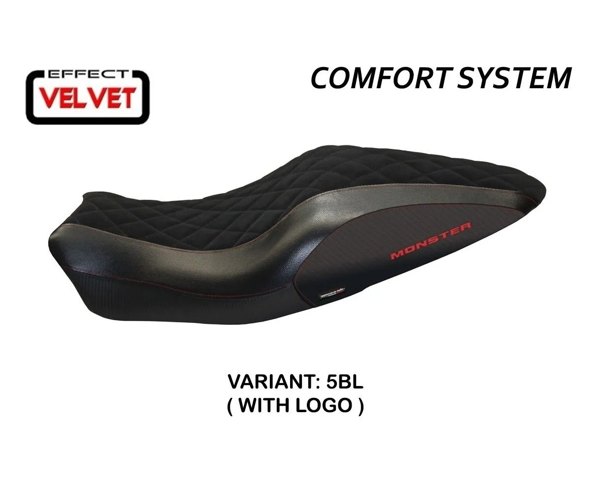 Rivestimento Sella Andorra Velvet Comfort System Nero (bl) T.i. Per Ducati Monster 821 2014 > 2016-DMN821AVC-5BL-5-276371
