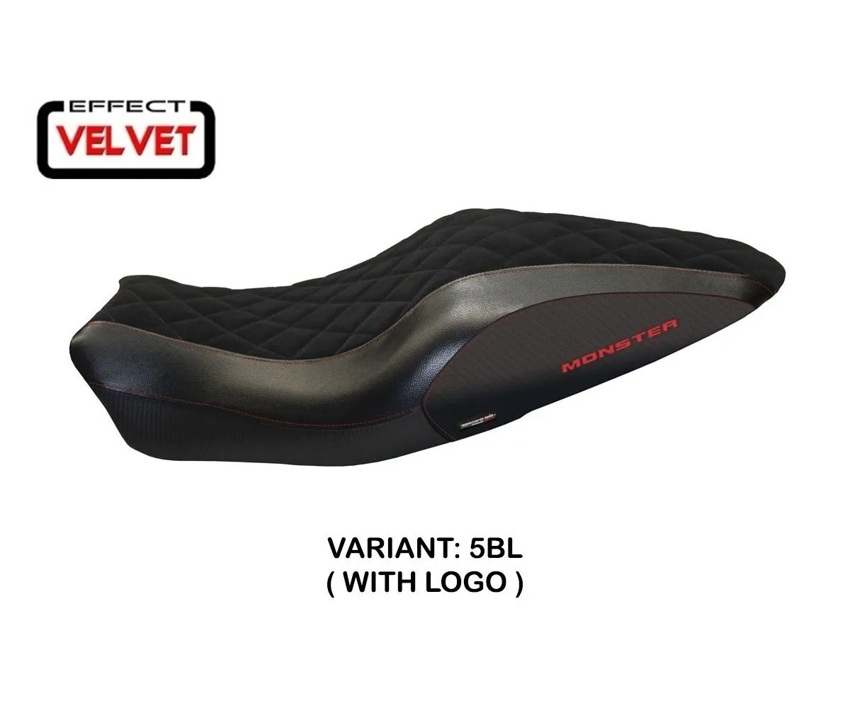 Rivestimento Sella Andorra Velvet Nero (bl) T.i. Per Ducati Monster 821 2014 > 2016-DMN821AV-5BL-5-276365