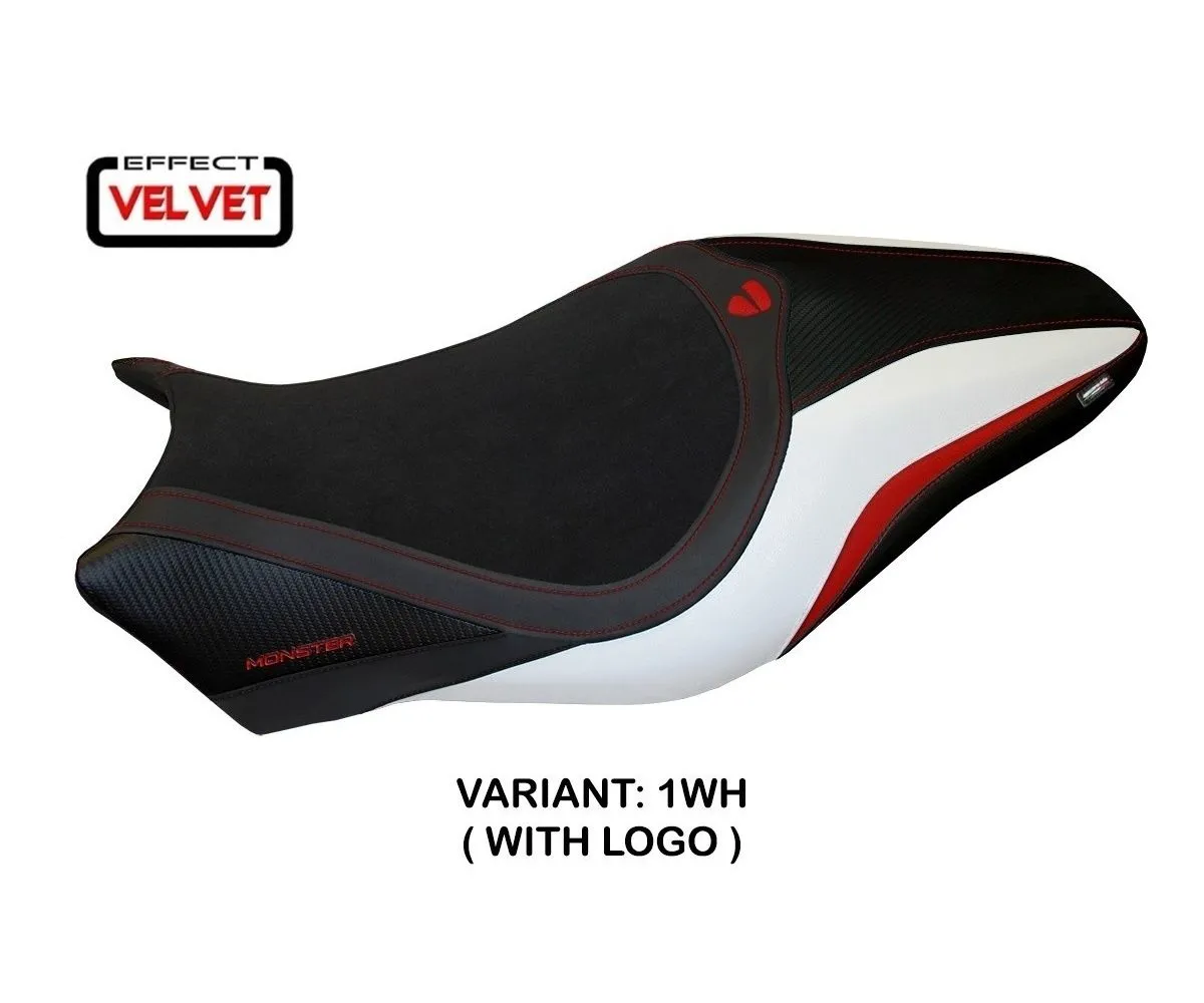 Rivestimento Sella Alzira Velvet Bianco (wh) T.i. Per Ducati Monster 797 2017 > 2020-DMON12A-1WH-1-276347