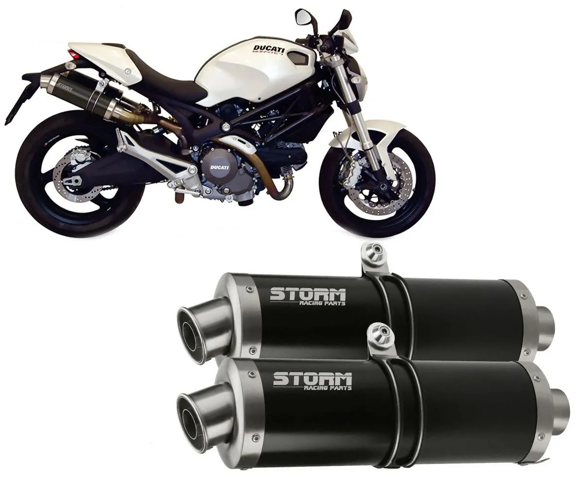 Scarichi Catalizzati Storm By Mivv Gp Nero Inox Per Ducati Monster 696 2008 > 2014-74.D.023.KXSB-133746