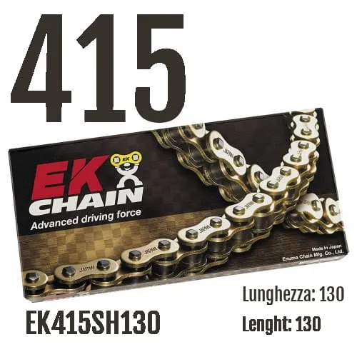Ek415sh130 Catena Ek Chains Passo 415 - 130 Maglie Per Aprilia Red Rose Classic 1992 > 2005 50-EK415SH130-128809