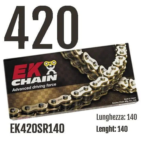 Ek420sr140 Catena Ek Chains Passo 420 - 140 Maglie Per Yamaha Tzr X-power 2003 > 2006 50-EK420SR140-131029