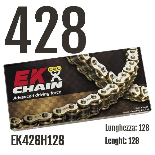 Ek428h128 Catena Ek Chains Passo 428 - 128 Maglie Per Betamotor Rr 1998 > 1999 50-EK428H128-128954
