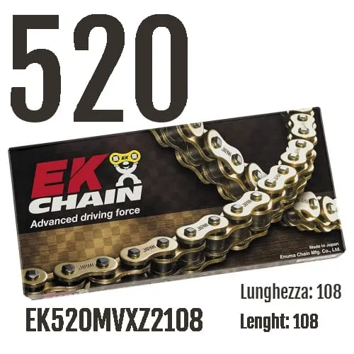 Ek520mvxz2108 Catena Ek Chains Passo 520 - 108 Maglie Per Ducati Multistrada / Dark 2005 > 2006 620-EK520MVXZ2108-129194
