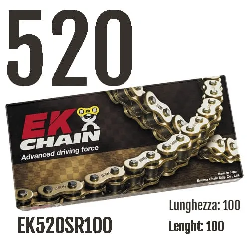 Ek520sr100 Catena Ek Chains Passo 520 - 100 Maglie Per Betamotor Rev 3 Trial 2004 > 2005 200-EK520SR100-128977