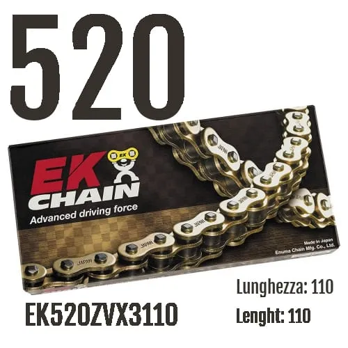 Ek520zvx3110 Catena Ek Chains Passo 520 - 110 Maglie Per Aprilia Rsv4 2016 > 2020 1000-EK520ZVX3110-128914