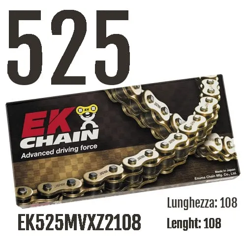 Ek525mvxz2108 Catena Ek Chains Passo 525 - 108 Maglie Per Aprilia Rst Futura 2001 > 2004 1000-EK525MVXZ2108-128904