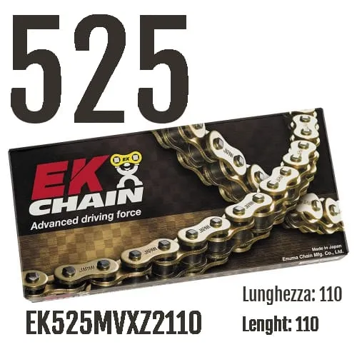 Ek525mvxz2110 Catena Ek Chains Passo 525 - 110 Maglie Per Aprilia Rsv4 2016 > 2020 1000-EK525MVXZ2110-128913