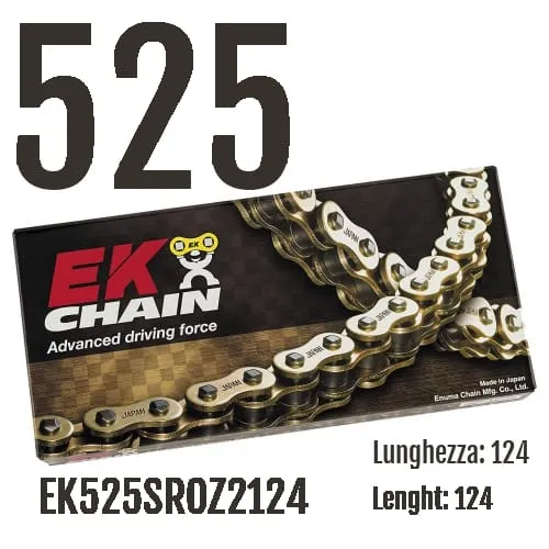 Ek525sroz2124 Catena Ek Chains Passo 525 - 124 Maglie Per Honda Cbf S / N 2008 > 2010 600-EK525SROZ2124-129651