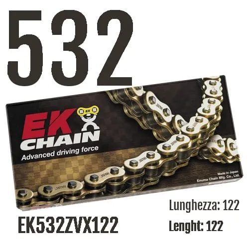 Ek532zvx122 Catena Ek Chains Passo 532 - 122 Maglie Per Suzuki Gsx-fj 1988 > 1996 1100-EK532ZVX122-130859