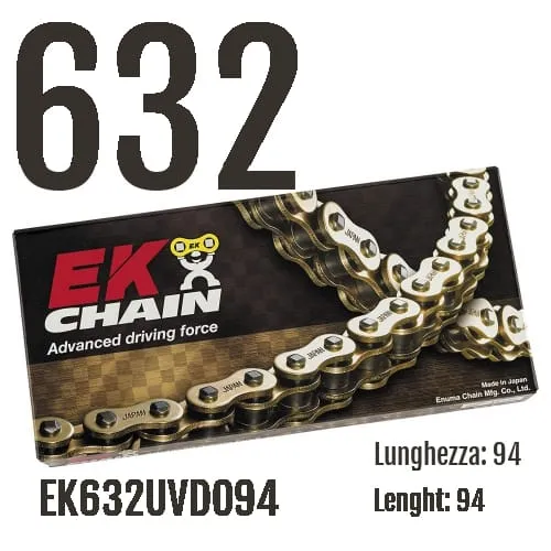 Ek632uvdo94 Catena Ek Chains Passo 632 - 94 Maglie Per Kawasaki Gpz Rx 1986 > 1989 900-EK632UVDO94-130183