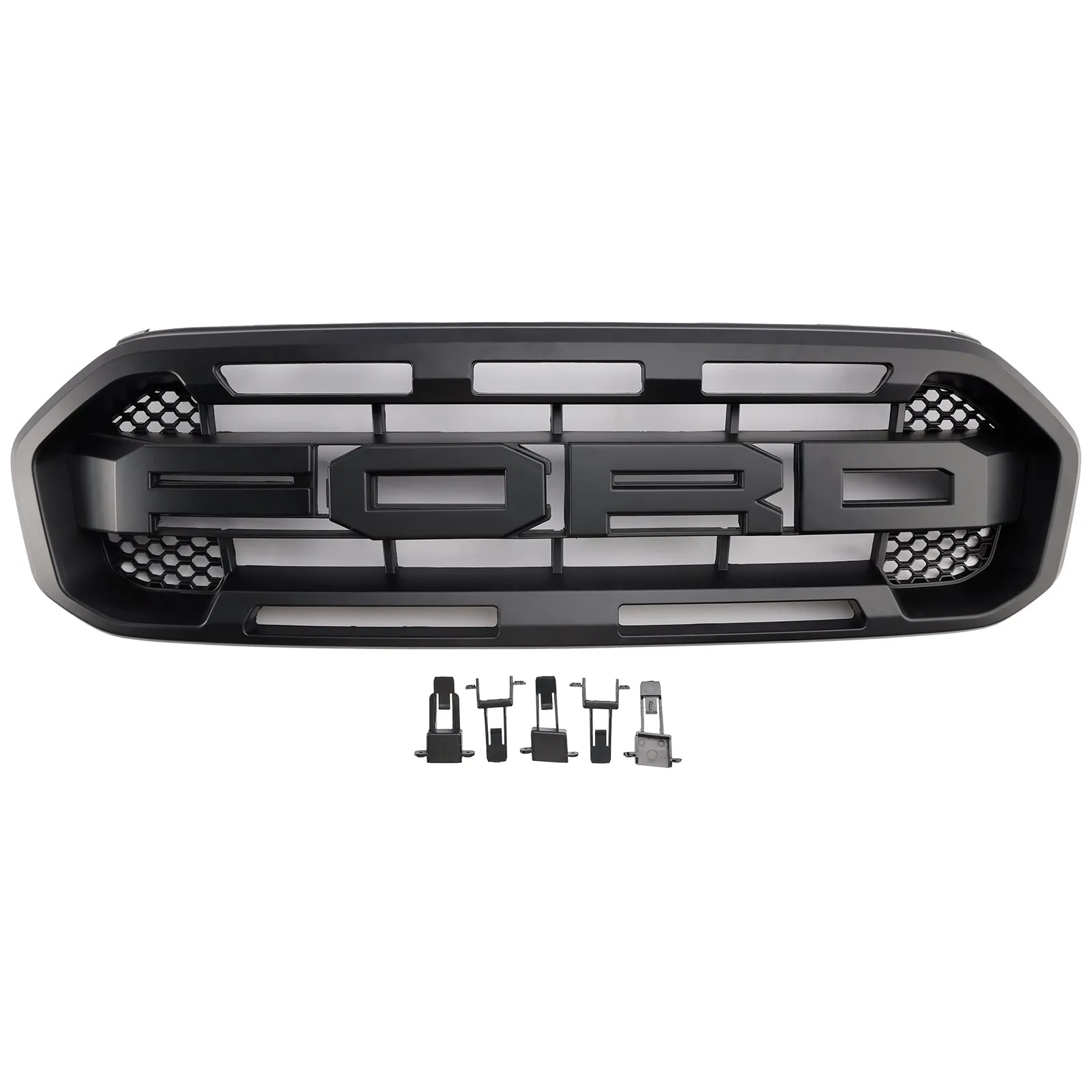 Grille de pare-chocs avant style Raptor pour Ford Ranger 2019-2023, noire