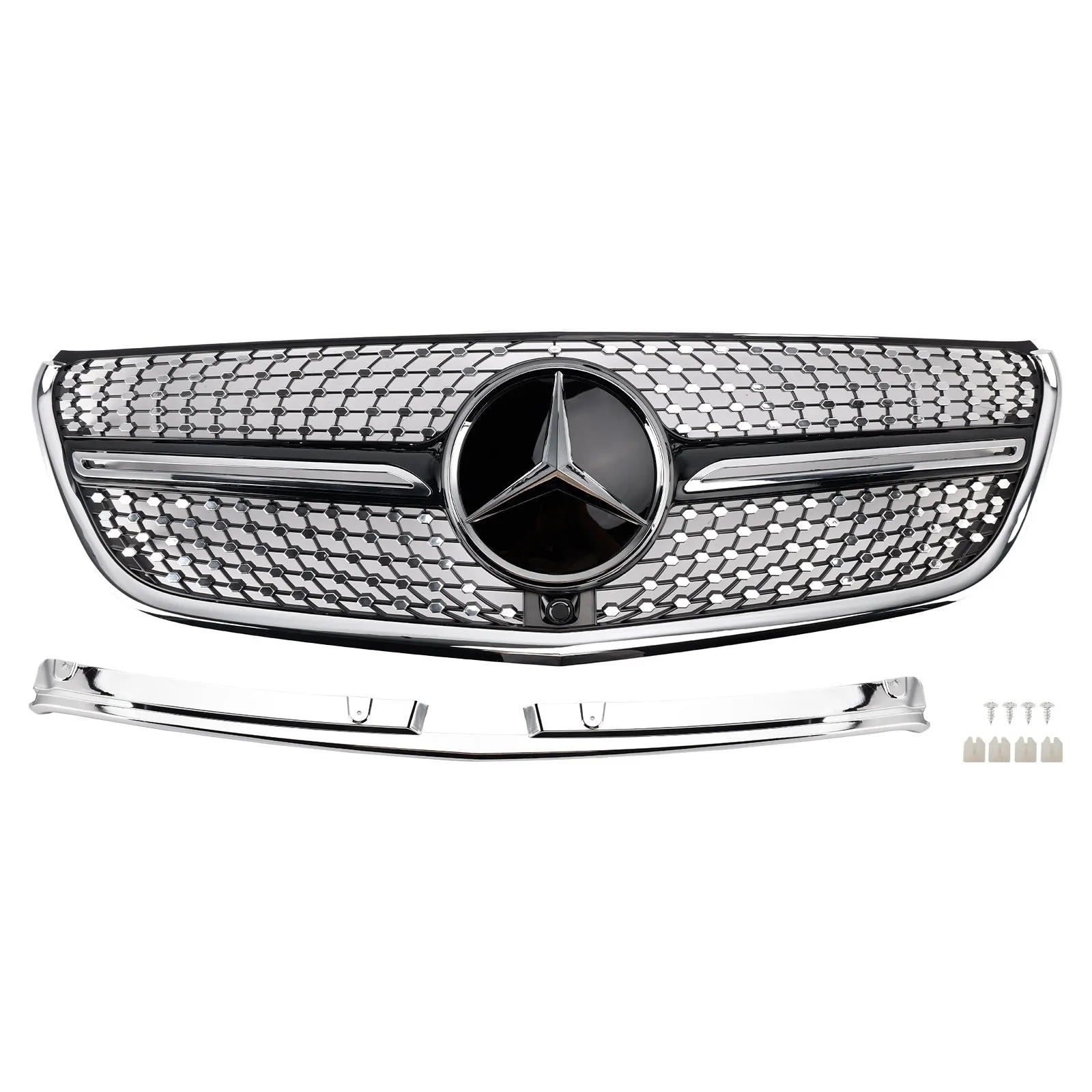 Grille de pare-chocs avant chromée en diamant pour Mercedes Vito W447 2014-2023